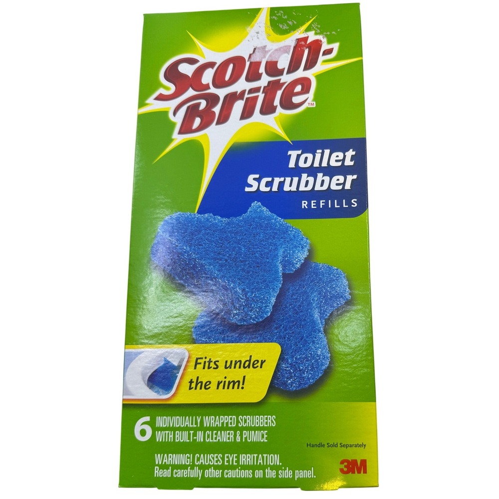 Scotch-Brite Toilet Scrubber Refills 6 Pack‎ Built-In Cleaner Pumice 3M